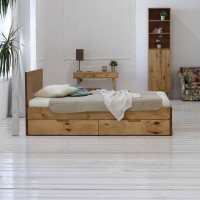 Łóżko drewniane Sumatra z szufladami 001