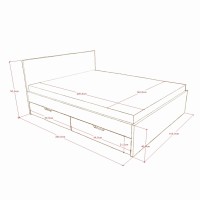 Łóżko drewniane Sumatra z szufladami 007