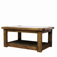 Stolik drewniany z gablotą Sumba 002